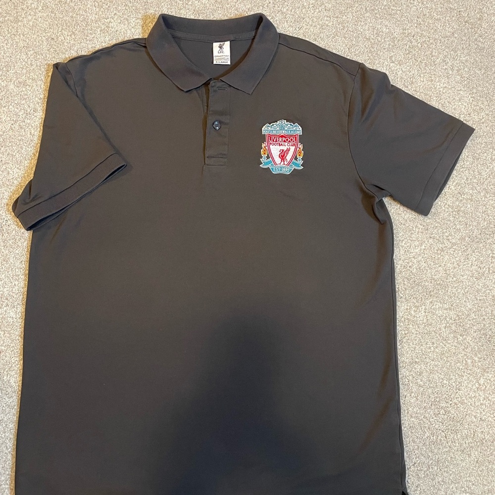 Liverpool fc Gray Polo Shirt with Embroidered Crest